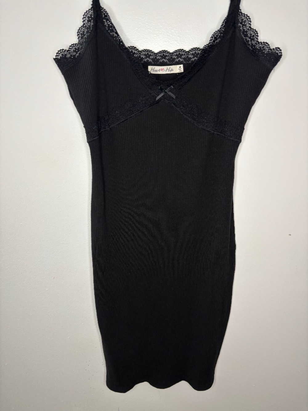 Heart & Hips Black Ribbed Mini Dress Size M